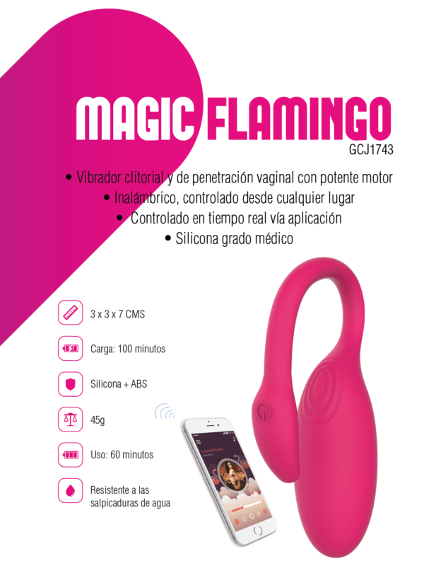 VIBRADOR MAGIC FLAMINGO CONTROLADO POR APP GLOBAL