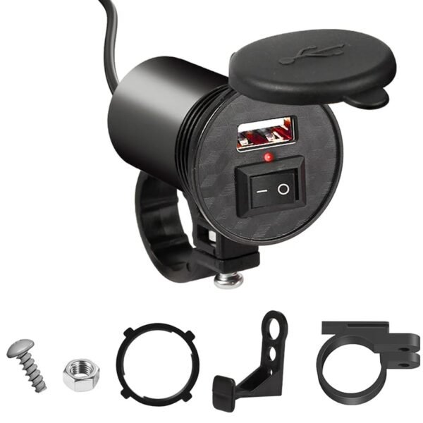 Cargador Usb Para Motos  Con Soporte De Manubrio 5v - Image 4