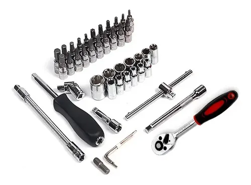 JUEGO DE COPAS Y LLAVES 46 PIEZAS EN ACERO CHROMO VANADIUM CON ESTUCHE RATCHET 1/4** - Image 4