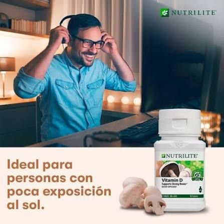 Suplemento Nutrilite Vitamina D, diseñado para apoyar la salud ósea, inmune y del corazón.(champiñones y levadura). - Image 2