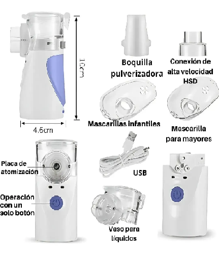 NEBULIZADOR PORTATIL CON MASCARA Mesh ym252 - Image 2